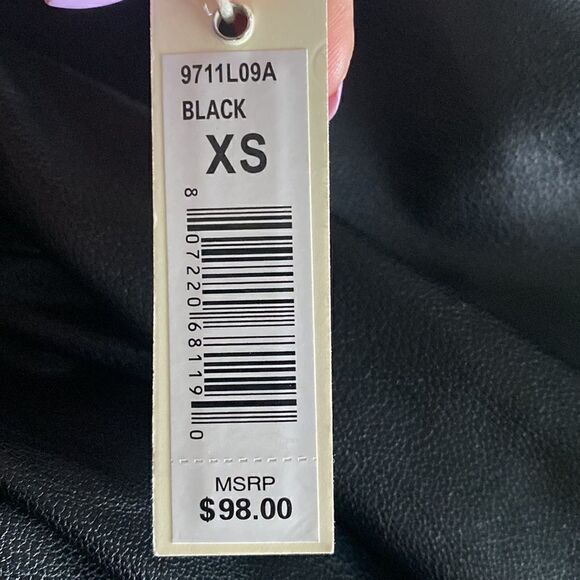 Max Studio Black Women's Faux Leather High Waist-NWT - Picture 11 of 12